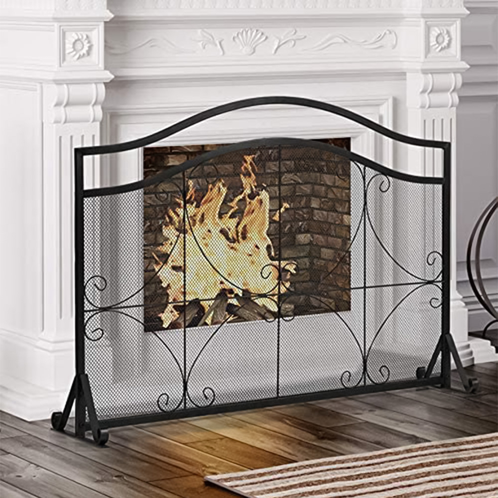 Costway Decorative Spark Flame Barrier with Metal Mesh Image 4