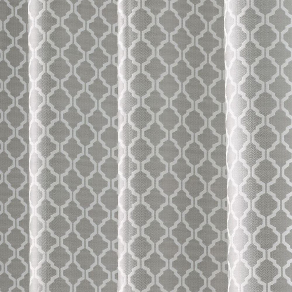 Alan Symonds Wold Silver and White Ring Top Eyelet Curtains 228cm x 274cm Image 3