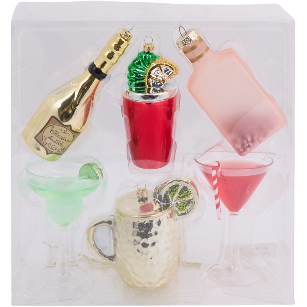 Pack of 6 Festive Drink Decorations Image 1