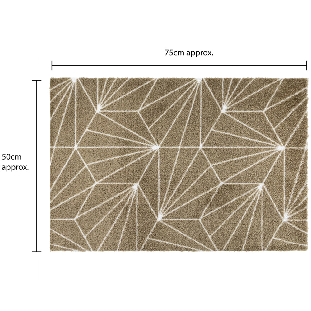 JVL Mega Brown Geo Latex Backed Door Mat and Runner Set Image 9