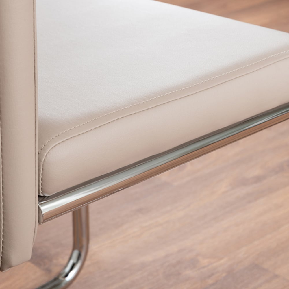 Furniturebox Copeland Fontana Marble Effect 2 Seater Dining Set White Cappuccino and Chrome Image 7