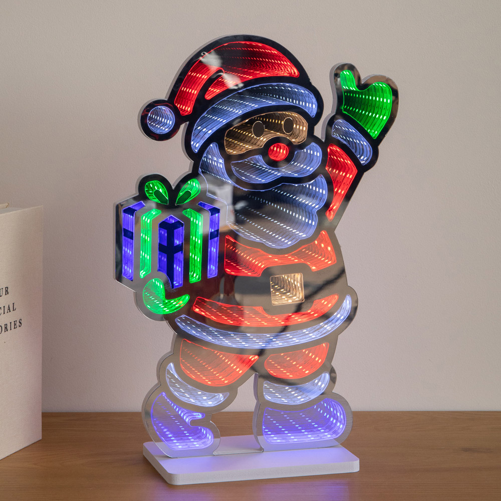 Samuel Alexander LED Santa Infinity Mirror Christmas Decoration 40cm Image 8