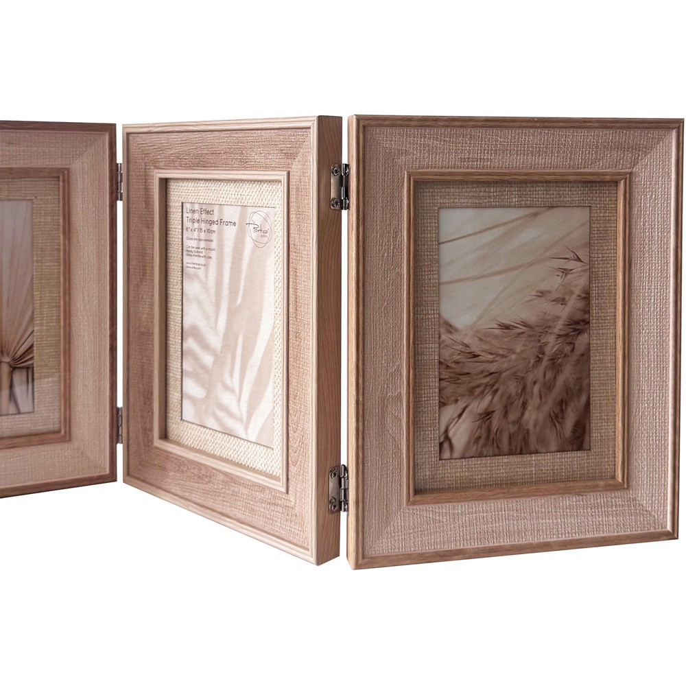 Linen Effect Triple Hinged Frame Neutral Image 2