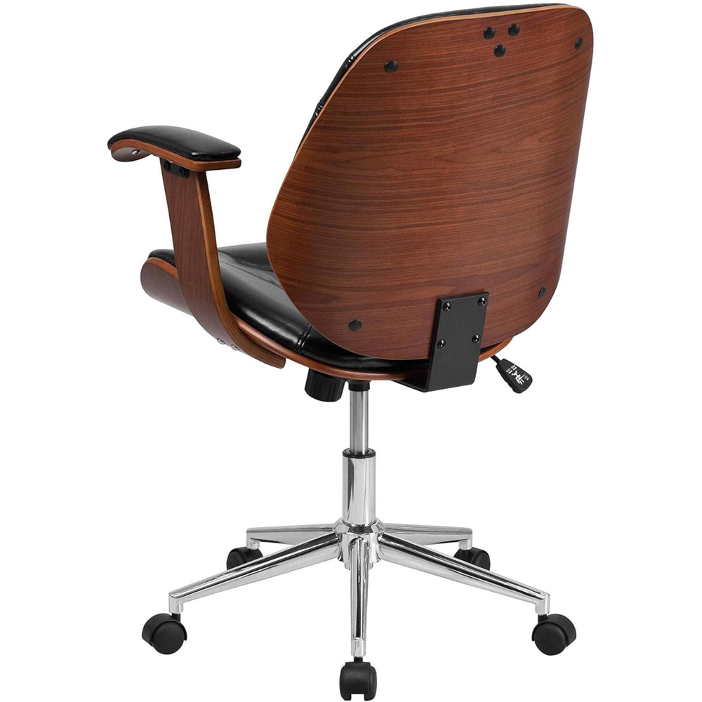 FWStyle Black and Walnut Faux Leather Office Chair Image 4
