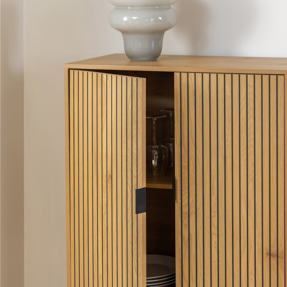 Florence Jaipur 2 Door 2 Shelf Wild Oak Storage Cabinet Image 7