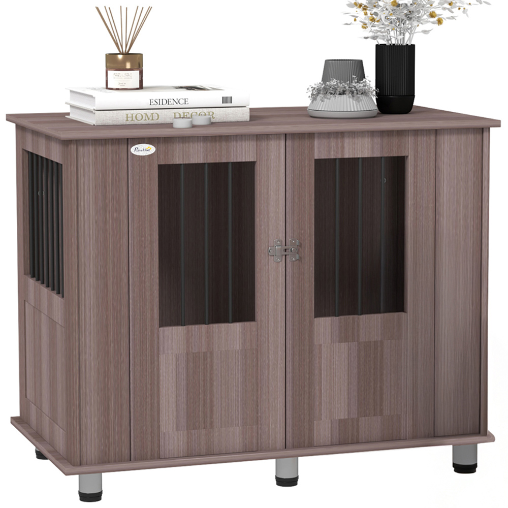 PawHut Purple Medium Large Dog Crate Furniture End Table Image 1
