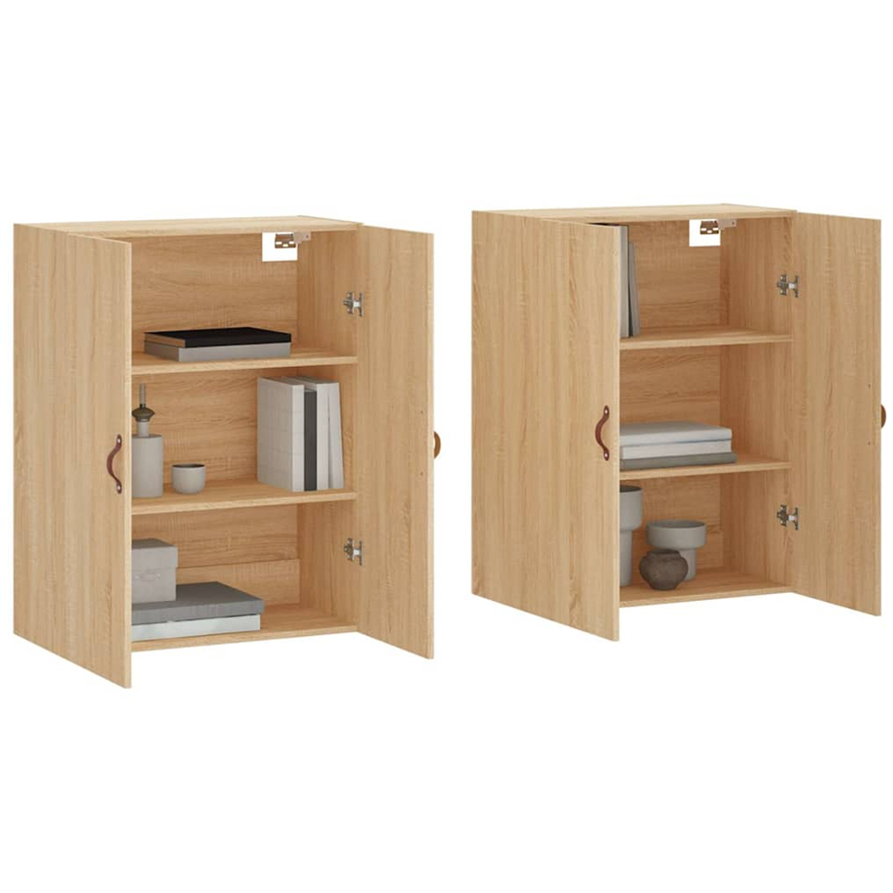 vidaXL 2 Door Brown Sonoma Oak Wall Mounted Cabinet 2 Pack Image 3