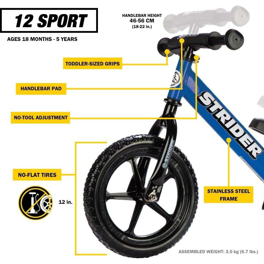 Strider Sport 12 inch Black Balance Bike Image 7