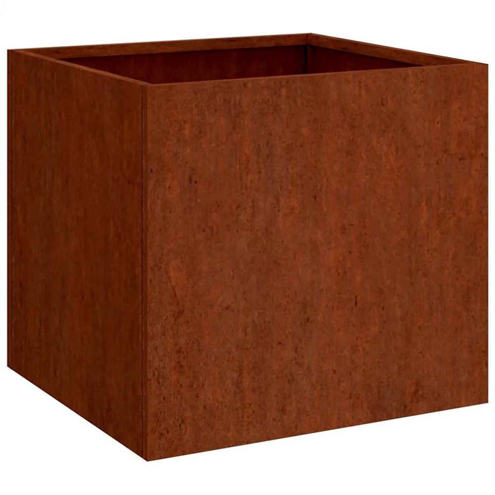 vidaXL Brown Corten Steel Garden Planter 49 x 47 x 46cm 2 Pack Image 1