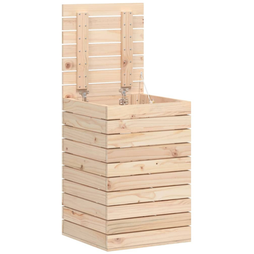 vidaXL Solid Pine Wood Laundry Basket 44 x 44 x 66cm Image 3