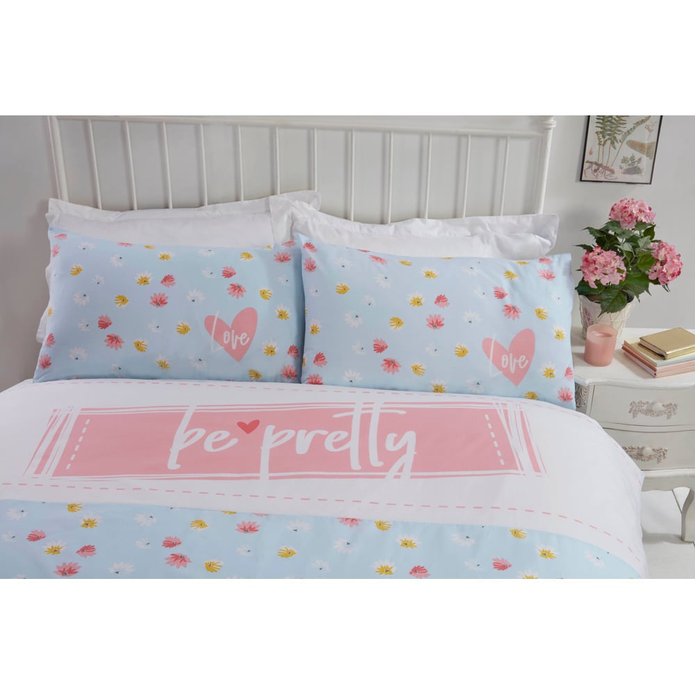 Rapport Home Double Duck Egg Be Pretty Duvet Set Image 2