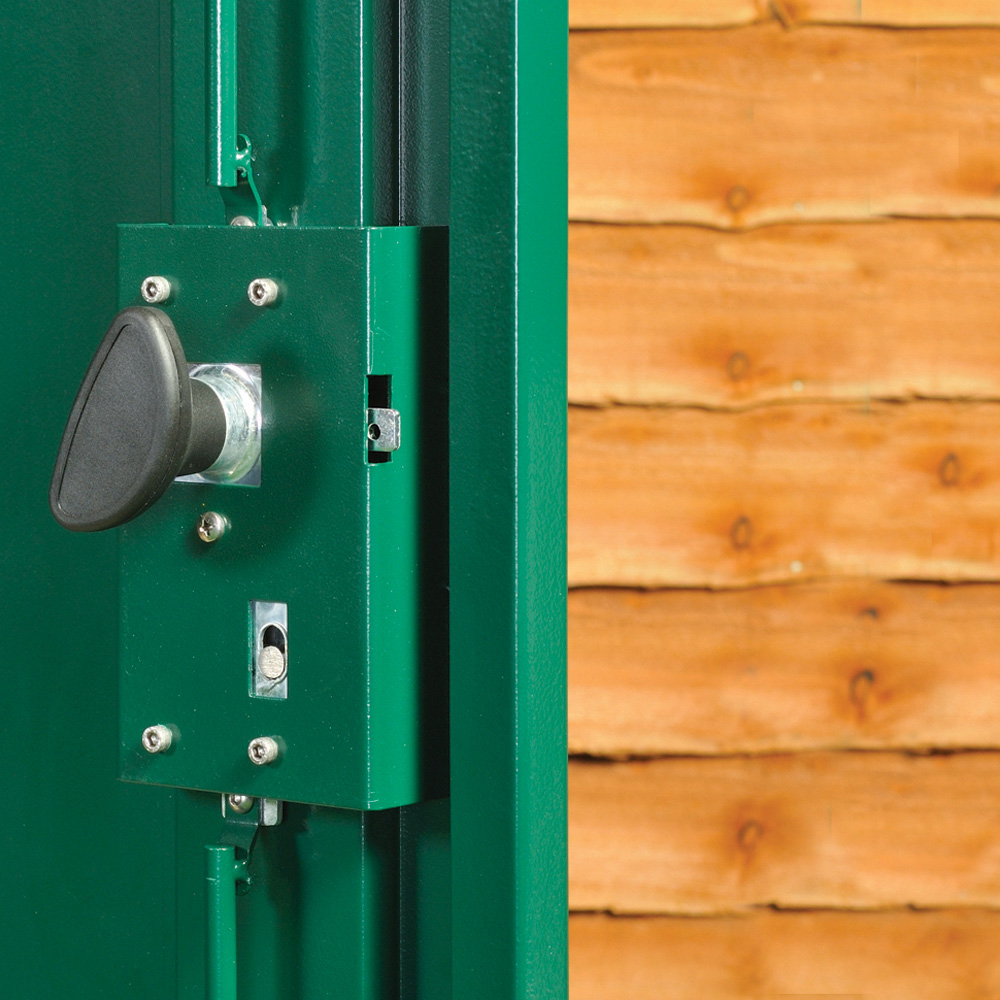 Asgard Centurion 5x 11ft Double Door Green High Security Apex Motorcycle Garage Image 5