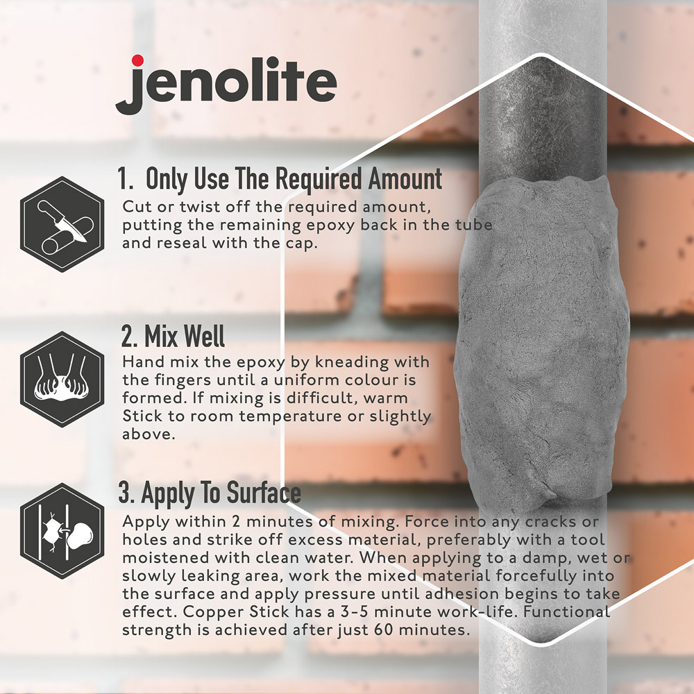 Jenolite Epoxy Putty Stick Steel Repair 112g Image 3
