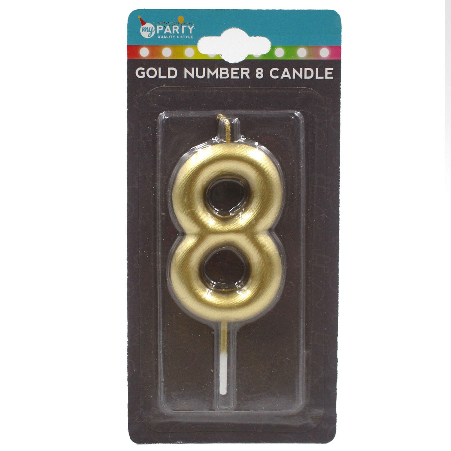 Gold Number Candle - 8 Image