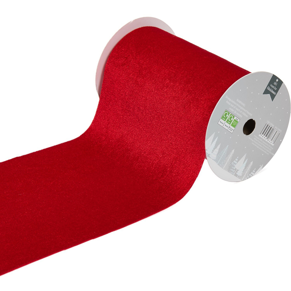 Extra Wide Velvet Ribbon Red Image 3
