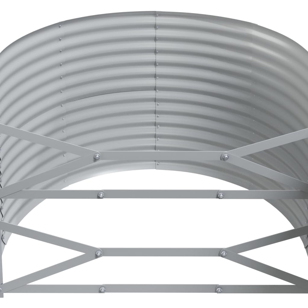 vidaXL Green Galvanised Steel Oval Raised Garden Bed 322 x 100 x 68cm Image 4