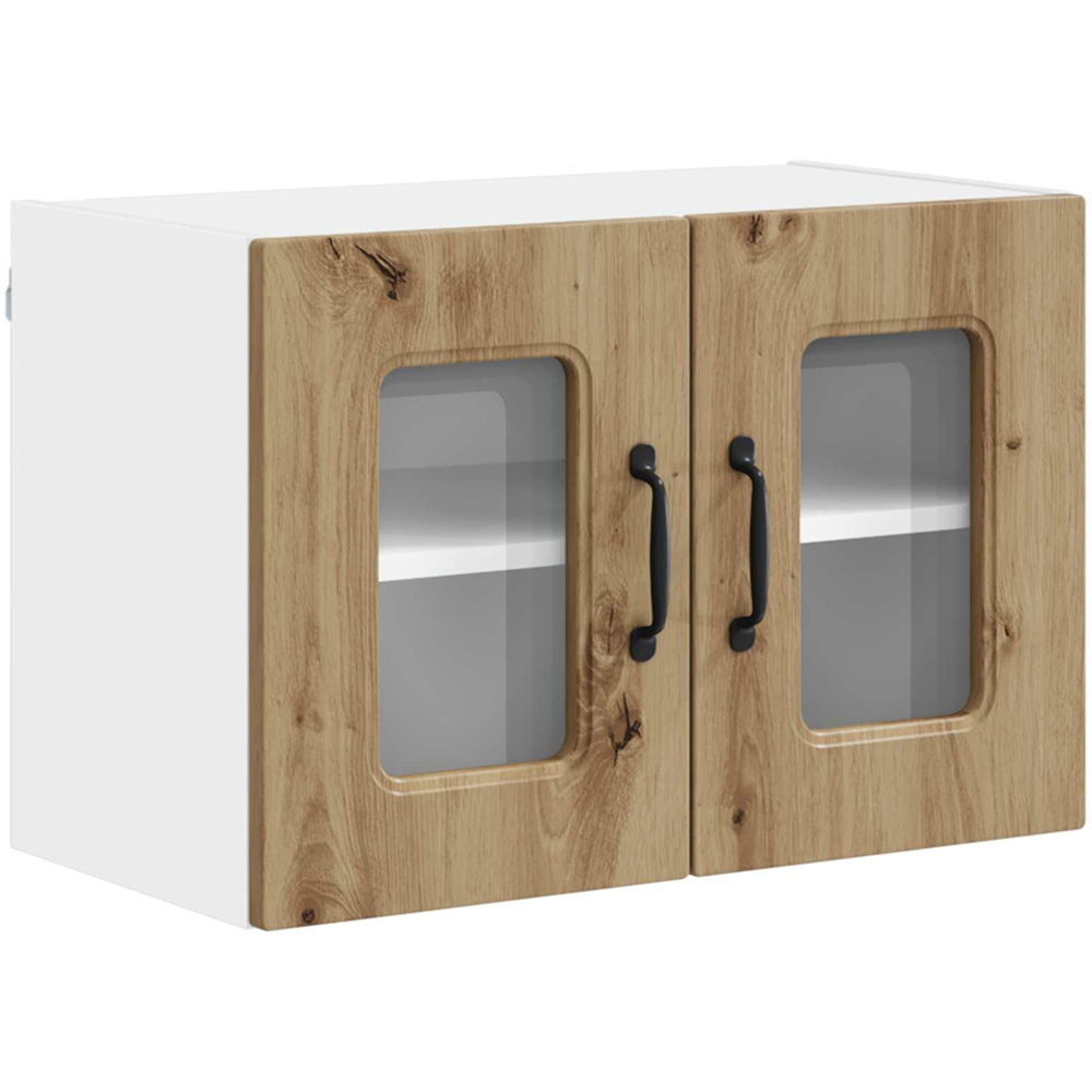 vidaXL Kalmar 2 Door Artisan Oak Wall Kitchen Cabinet 2 Pack Image 2
