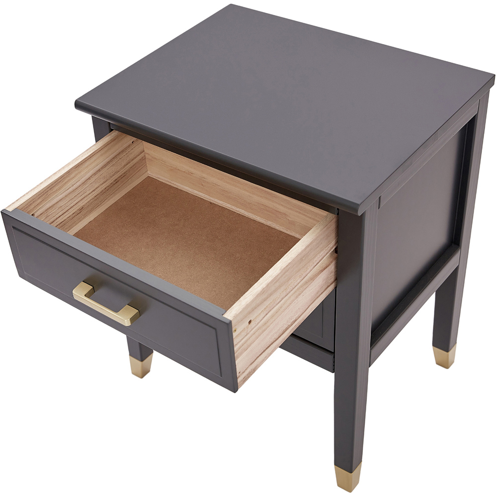 Palazzi 2 Drawer Dark Grey Bedside Table Image 5