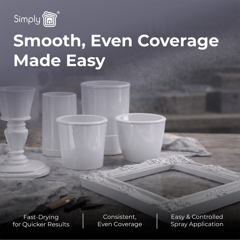 Simply Multipurpose Gloss Spray Paint White Image 3