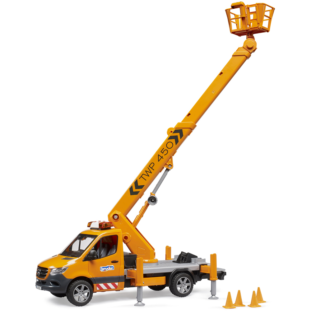 Bruder Kids MB Sprinter Truck with Working Platform and Light and Sound Module Playset Model Image 6