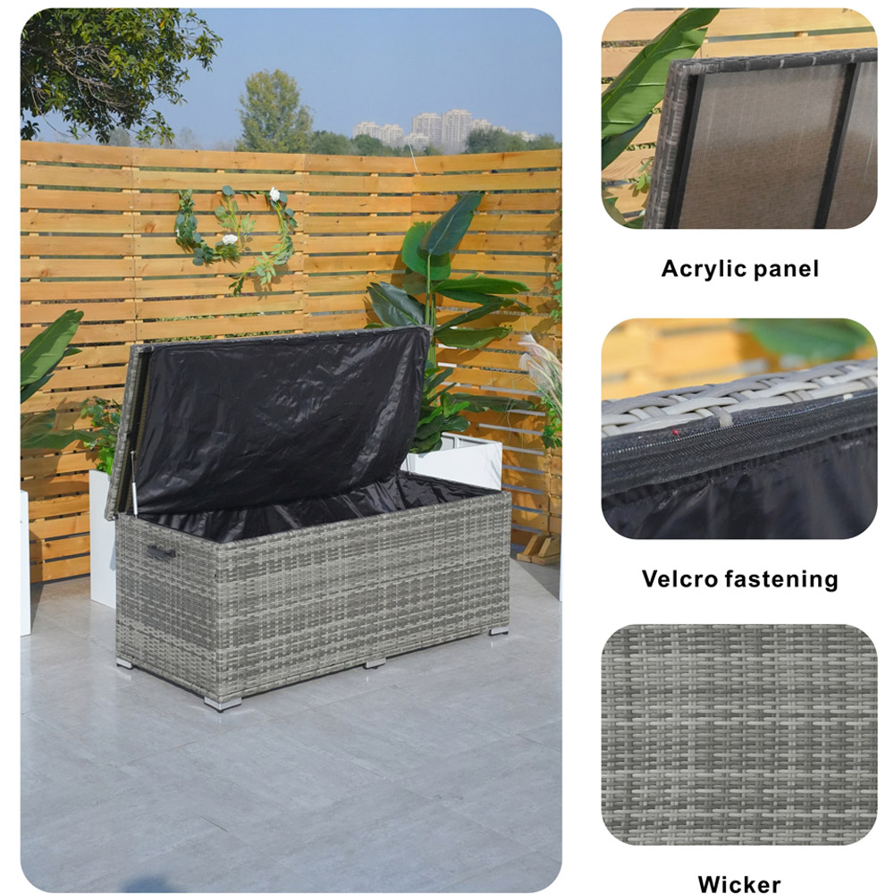 Direct Wicker 495L Medium Grey Garden Rattan Storage Box Image 7