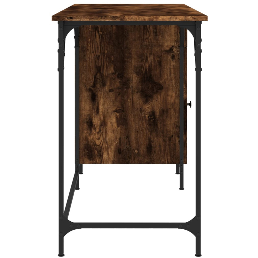 vidaXL Single Door Single Drawer Industrial Style Computer Desk Smoked Oak Image 5