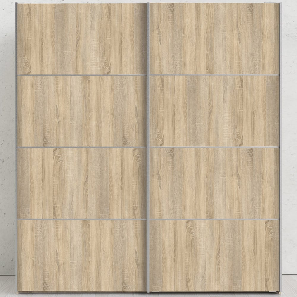 Florence Verona 2 Door White and Oak Sliding Wardrobe Image 1