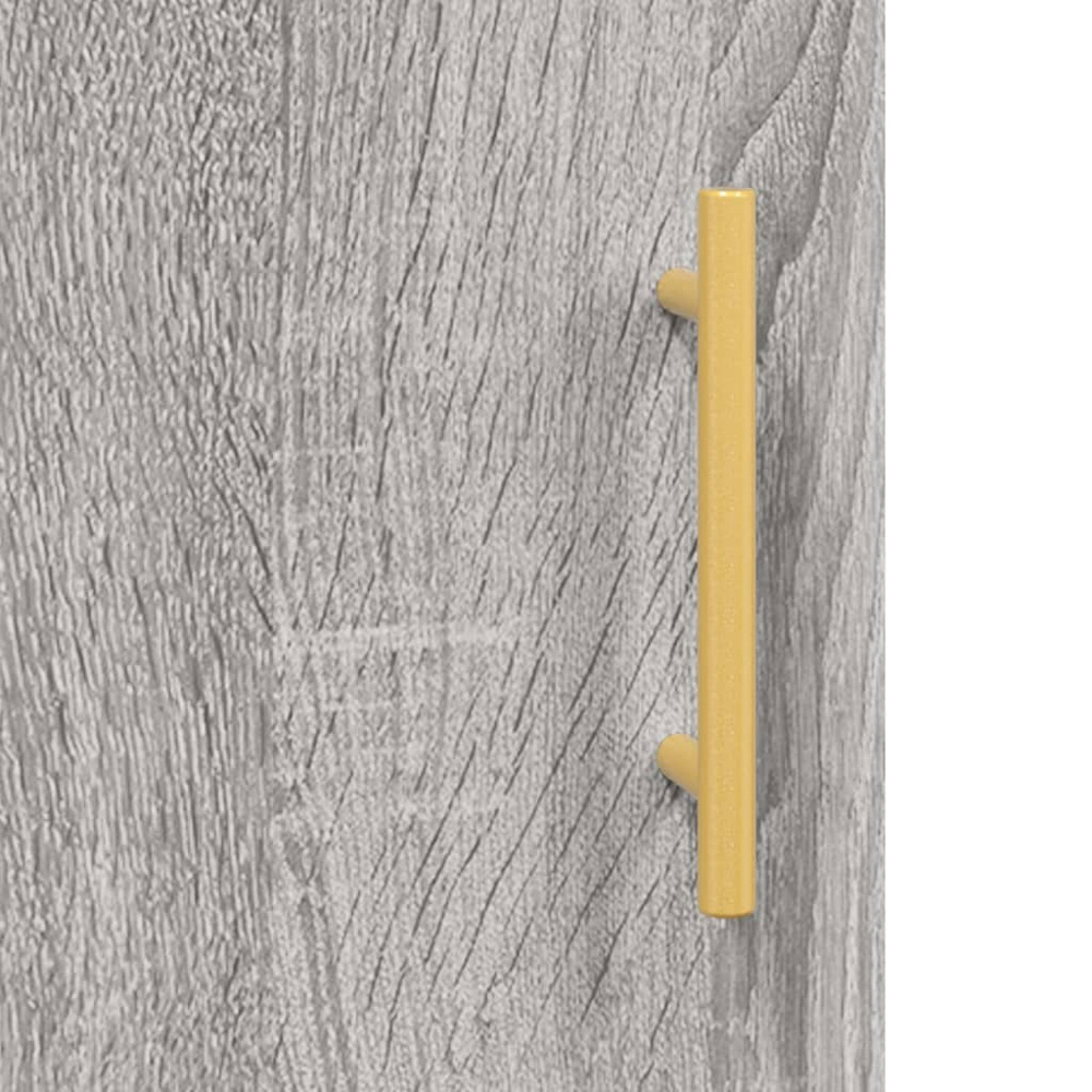 vidaXL 2 Glass Door 3 Shelf Grey Sonoma Highboard Image 9