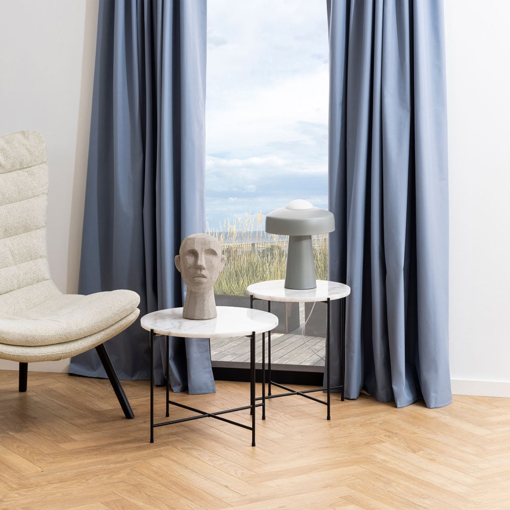 Florence Avila White Marble Top Side Table Image 6