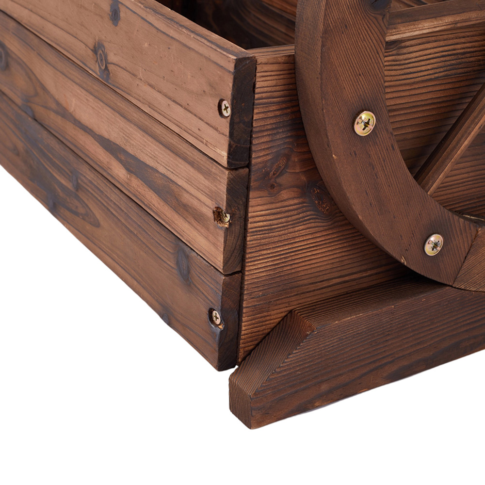 Living and Home 2 Tier Wooden Planter with Wagon Design Image 6