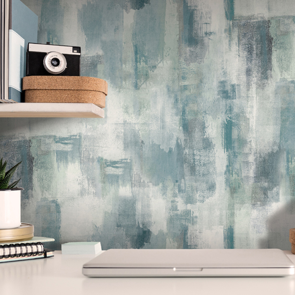 Arthouse Painterly Pattern Blue Wallpaper Image 4