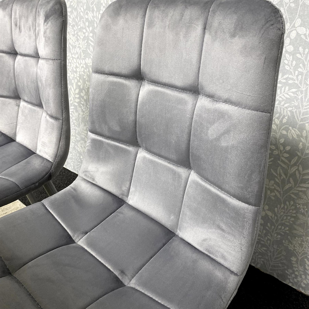 Kosy Koala 4 Seater Grey Velvet Wooden Dining Table Set with Bench Image 2