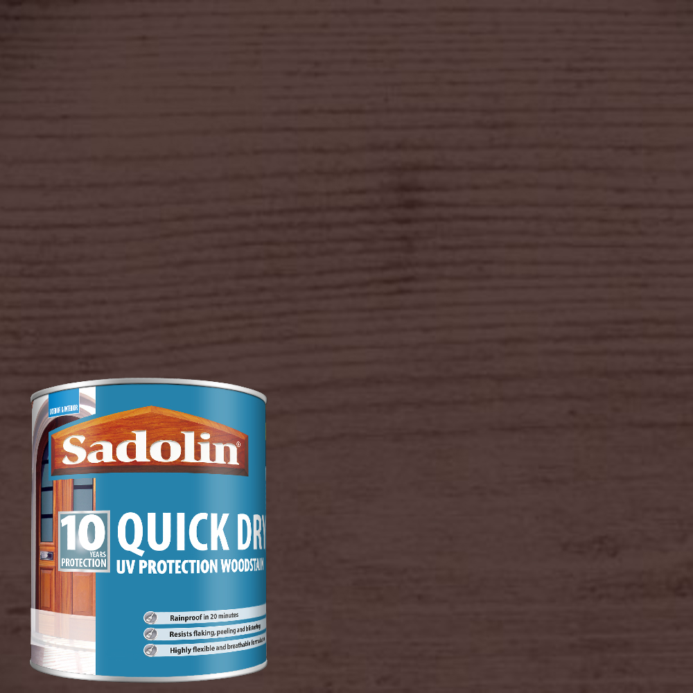 Sadolin Quick Dry 10 Year Jacobean Walnut Woodstain 1L Image 4