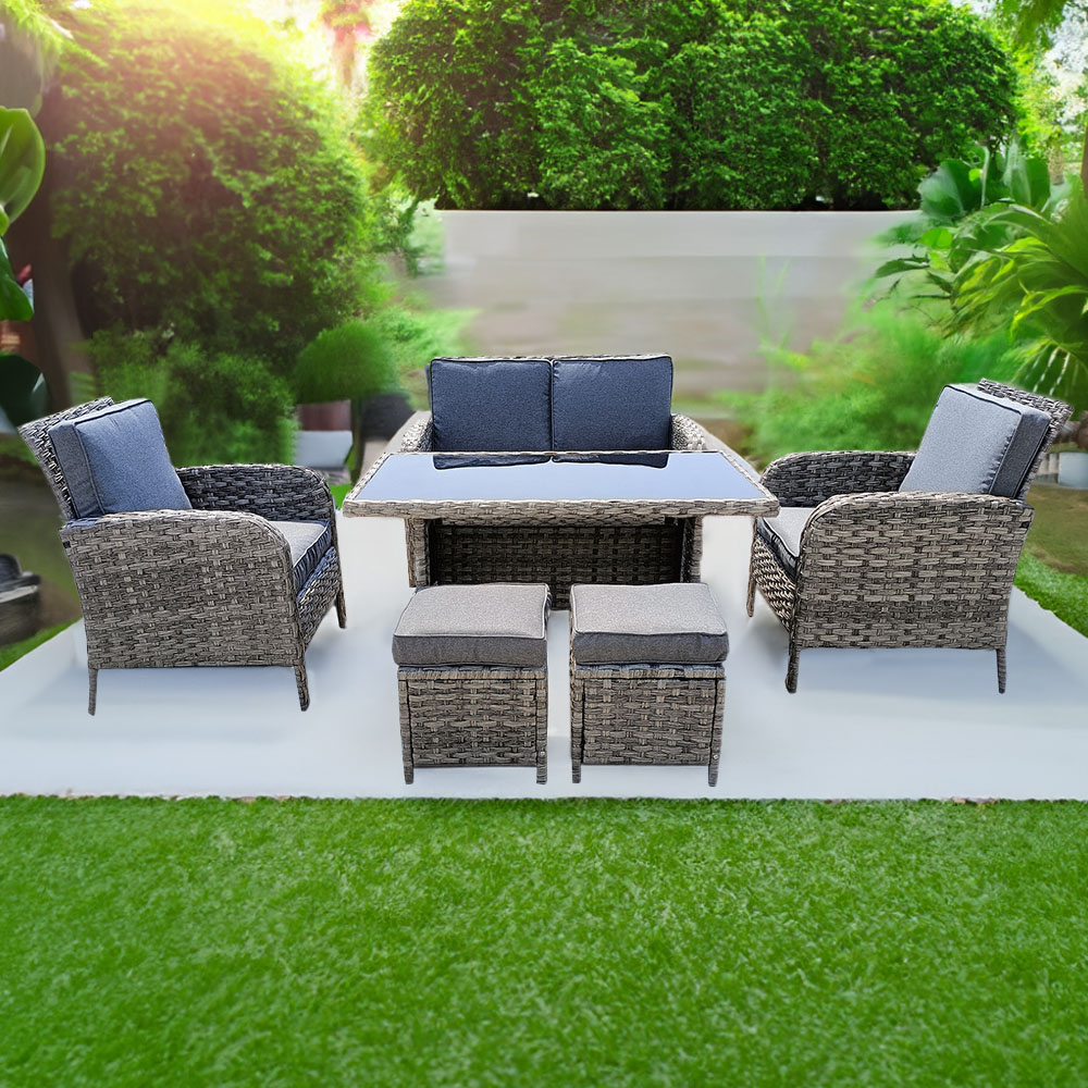 Furniture One 6 Seater Rattan Garden Lounge Set Wilko