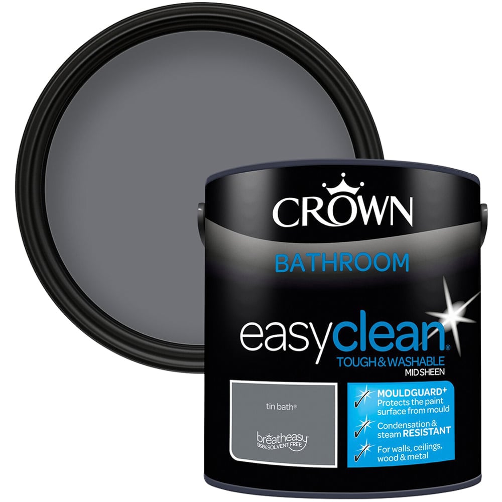 Crown Easyclean Bathroom Paint - Tin Bath Image 1
