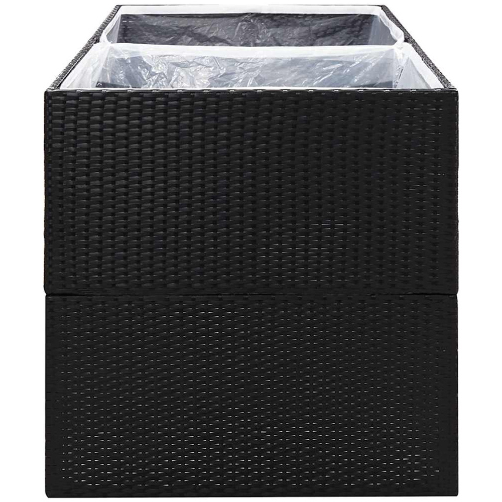 vidaXL Black PE Rattan Raised Garden Bed 80 x 157 x 80cm Image 4