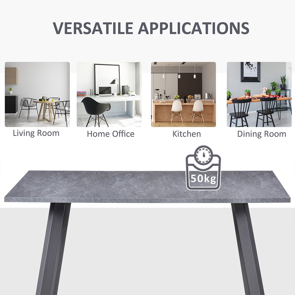 Portland 4 Seater Wooden Rectangular Dining Table Dark Grey Image 5