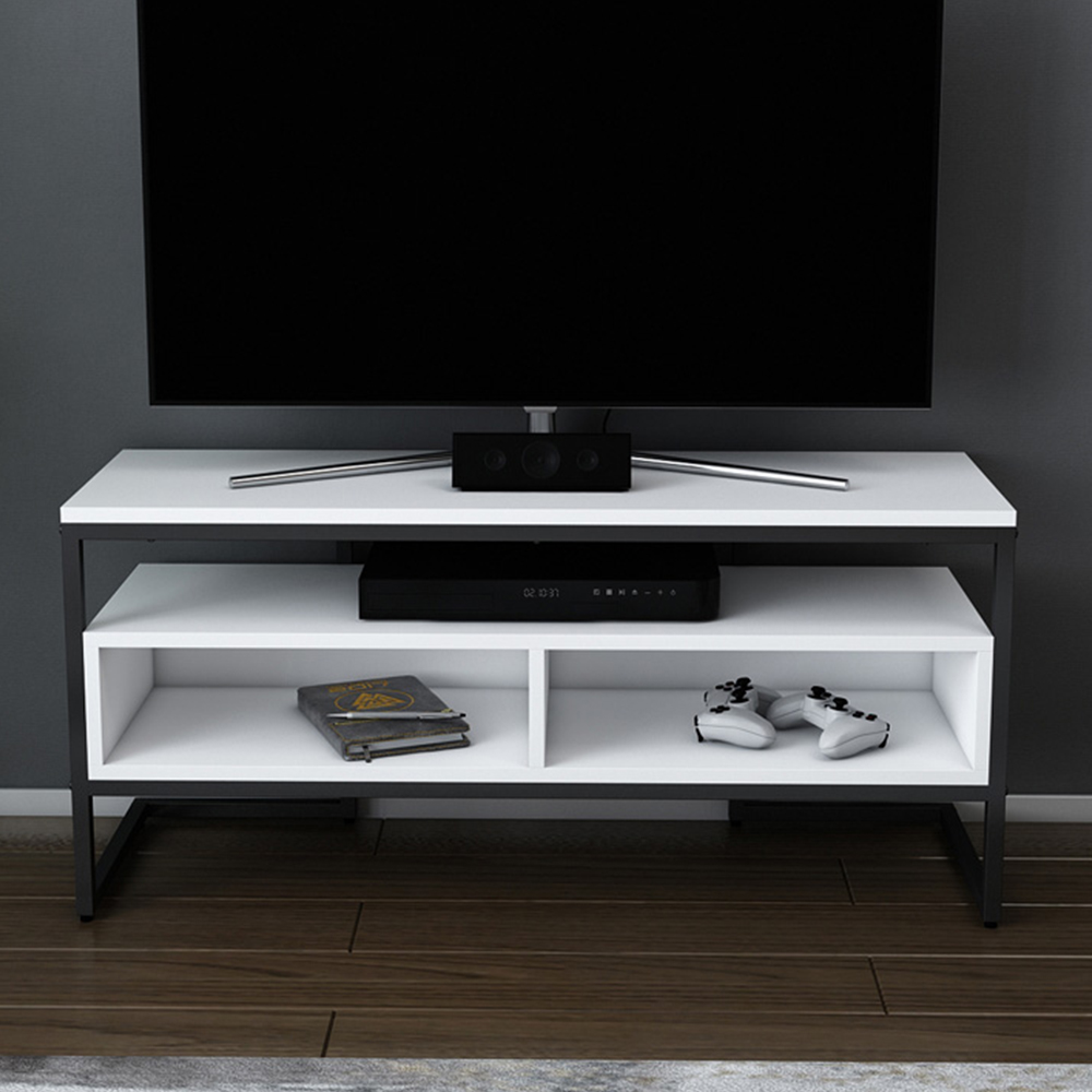 Decorotika Merrion 3 Shelf Black and White TV Unit Image 1