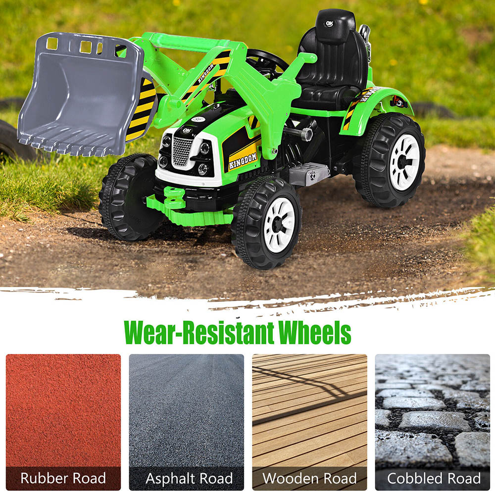 Costway Green Battery Powered Kids Ride on Excavator Image 8