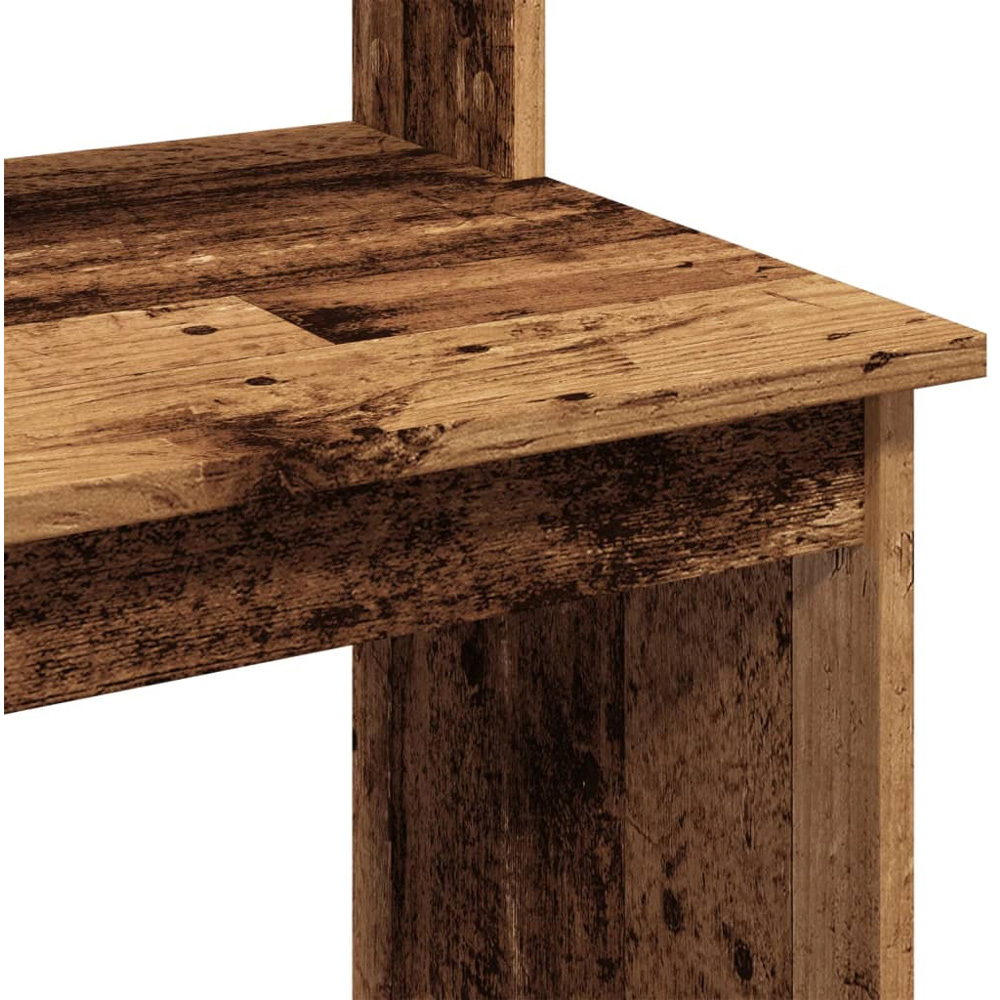 vidaXL 4 Shelf Study Desk Old Wood Effect Image 6