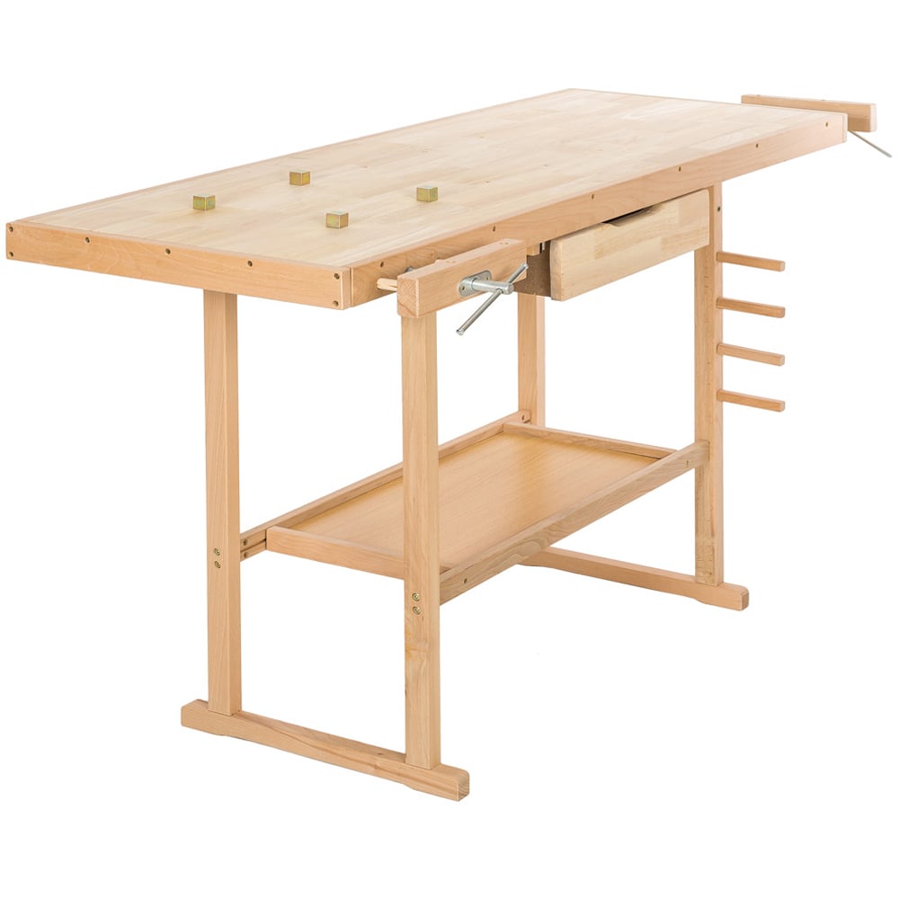 tectake Single Drawer Single Shelf Woodworking Bench Image 4