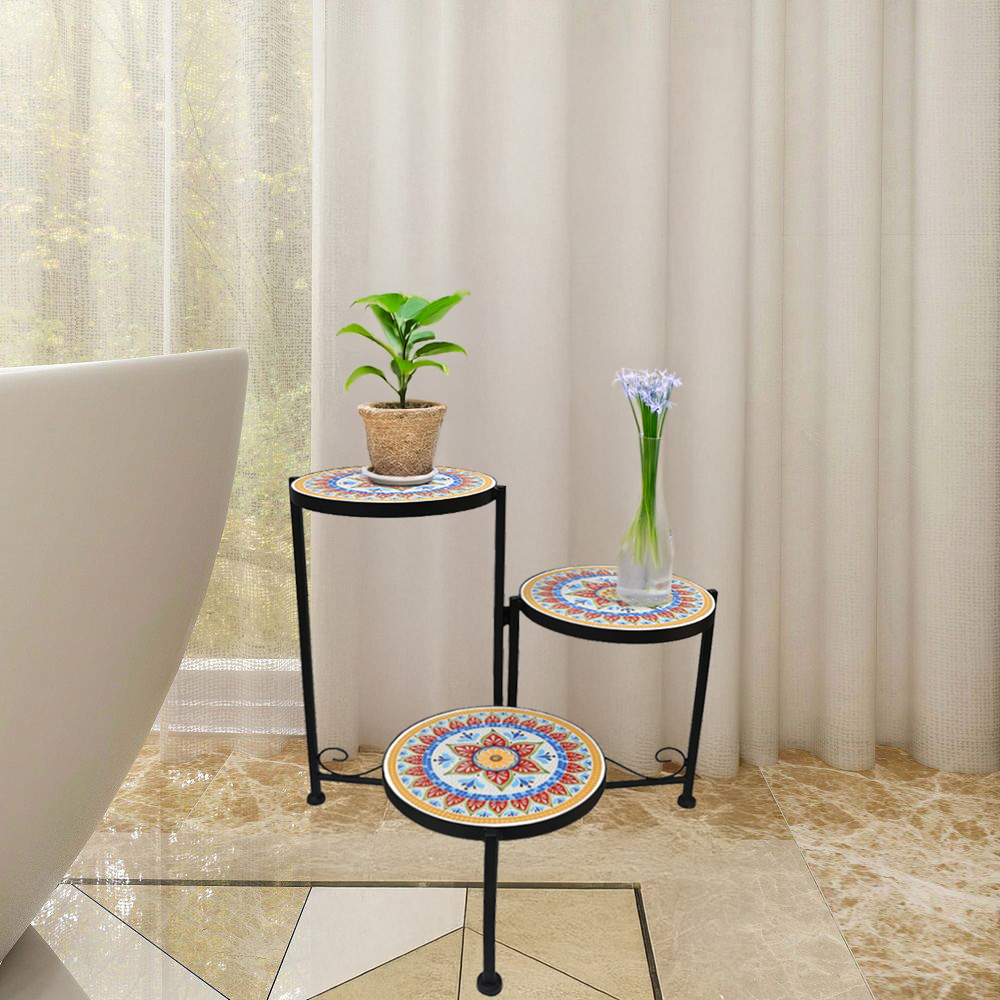 Avilo 3-Tier Mosaic Plant Stand Image 2