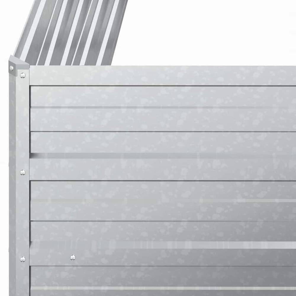 vidaXL Silver Galvanised Steel Raised Garden Bed 45 x 100 x 100cm Image 5