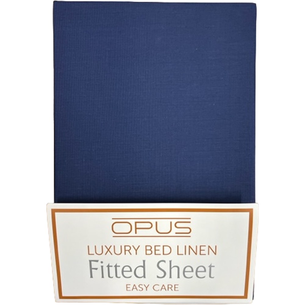 Opus Single Navy Polycotton Fitted Bed Sheet Image 3