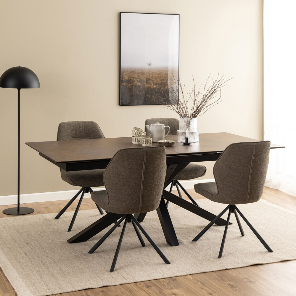 Florence Heaven Ceramic 8 Seater Extendable Dining Table Rusty Brown Image 9