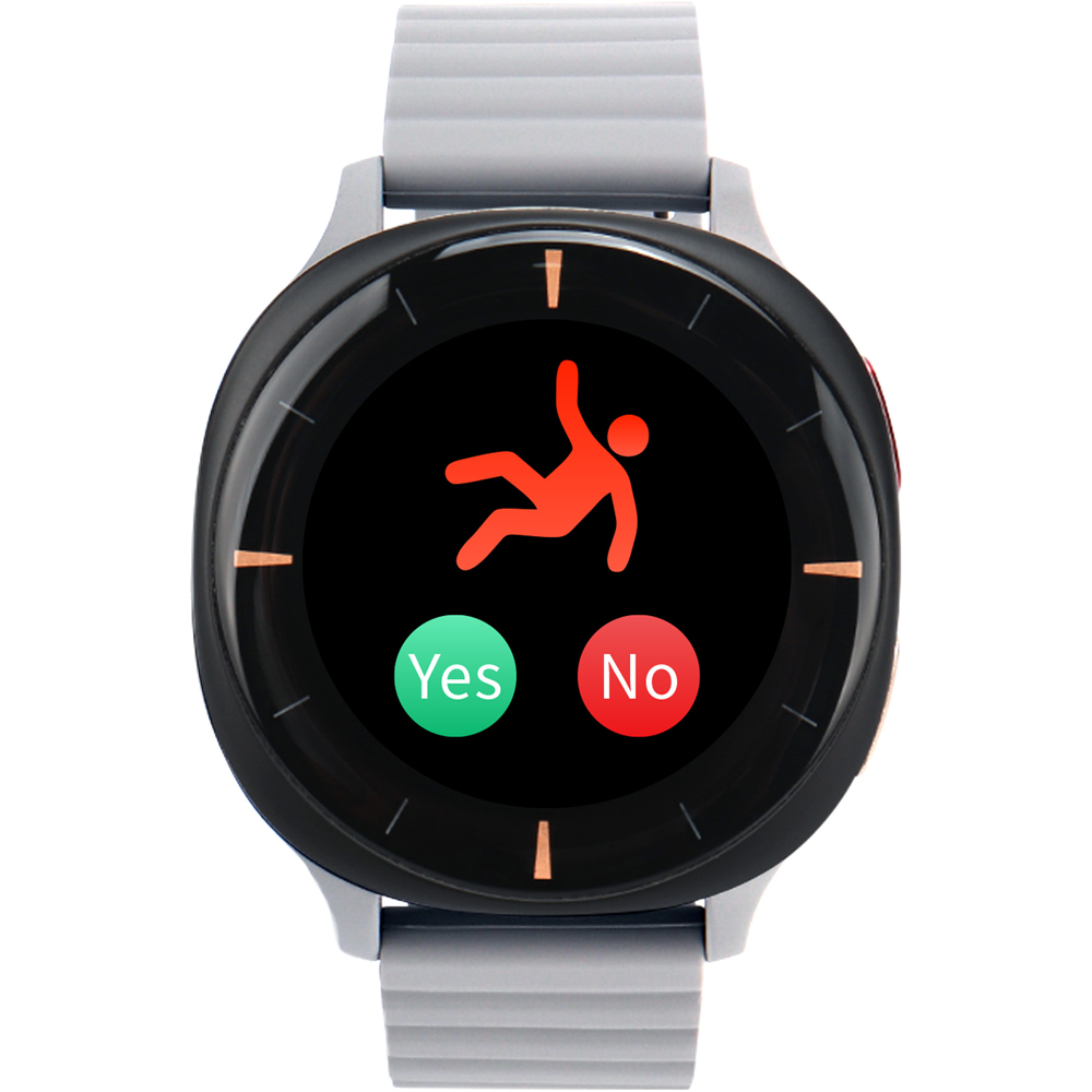 Audar E2-GB Grey and Black IoT Vital Sign Monitor Watch with Fall Detection and GPS SOS Alerts Image 4