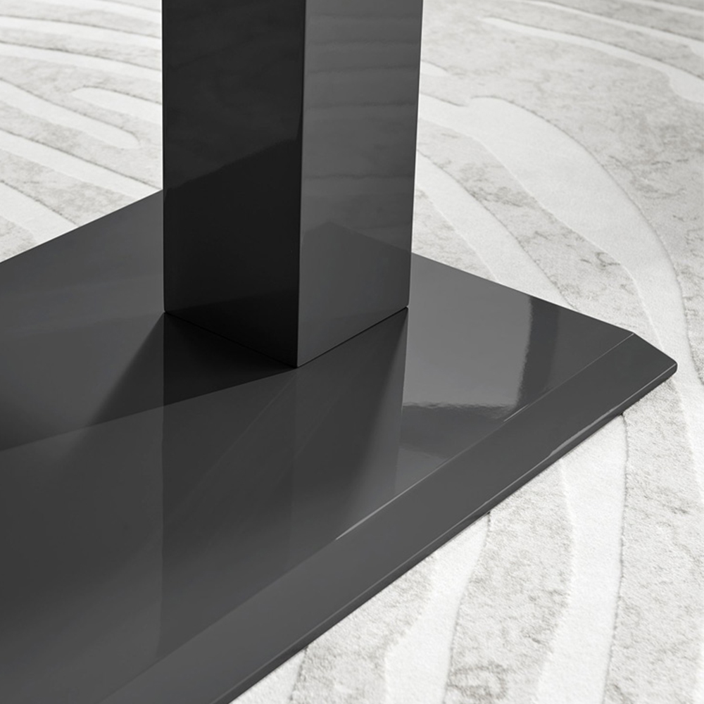 Furniturebox Molini Solara 6 Seater Dining Set Black Gloss Image 6