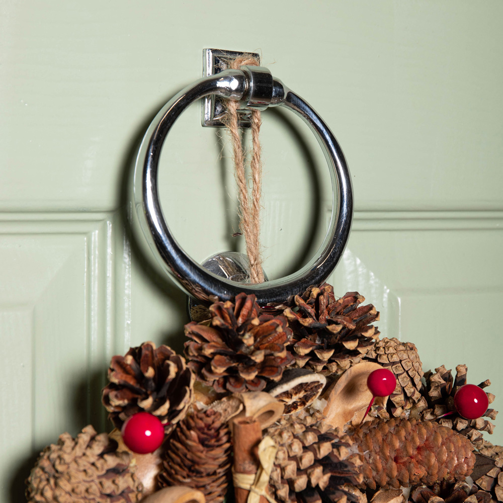 Samuel Alexander Winter Spice Wreath with Pinecones Red Berries and Dried Fruit 30cm Image 8