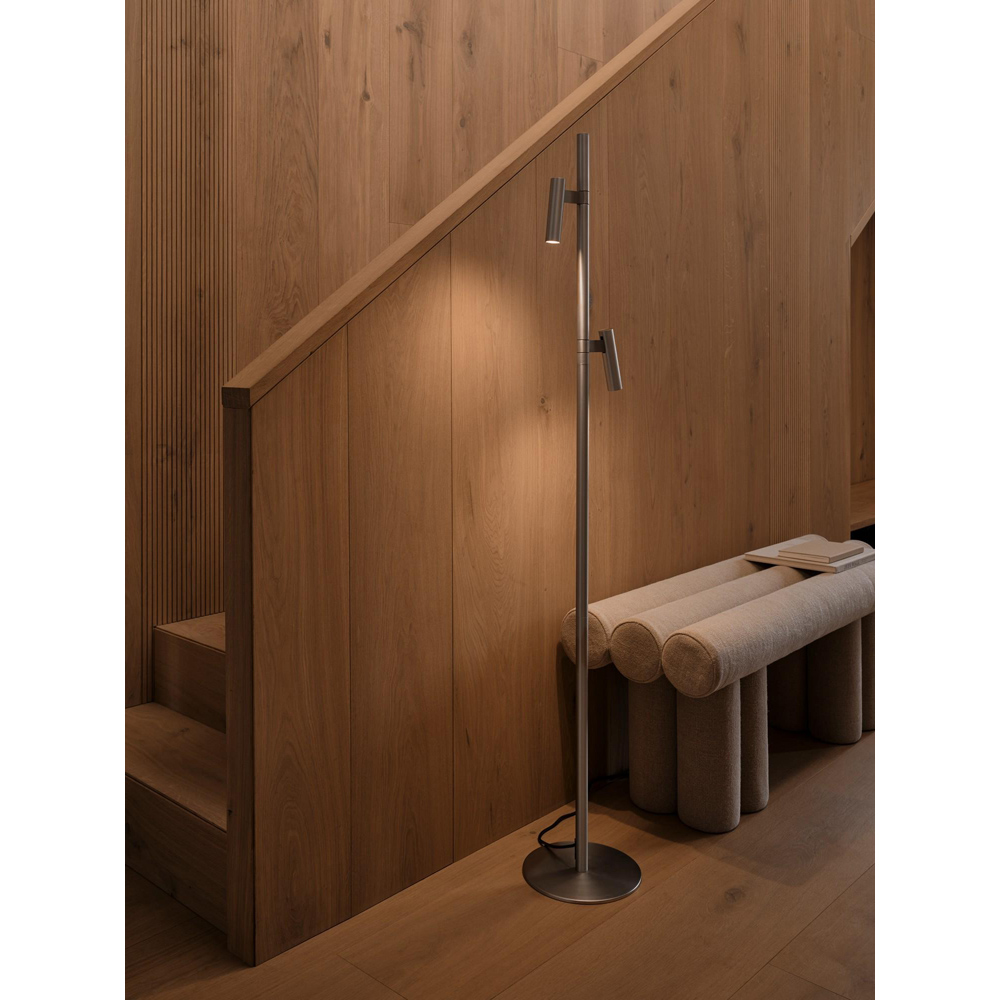 Nordlux Makoto 2 Light Satin Chrome Floor Lamp Image 8