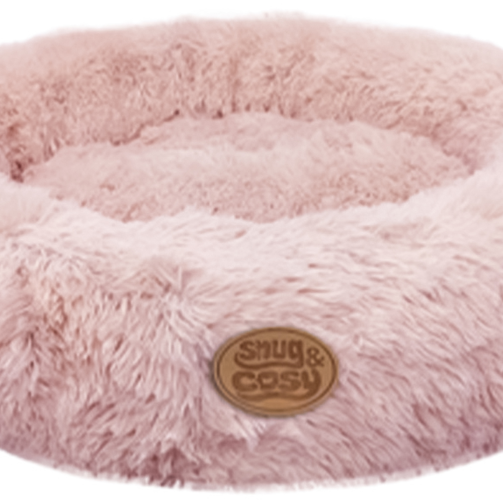 Snug & Cosy Medium Donut Anxiety Relieving Pink Dog Bed Image 3